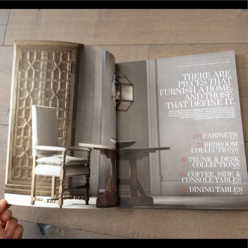RH restoration hardware catalog table look book